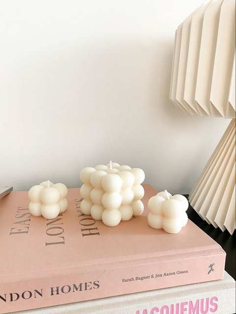 These modern and playful candles fit perfectly into my space's warm, inviting ambiance. It's easily become one of my favorite decorative pieces 🤍🤍